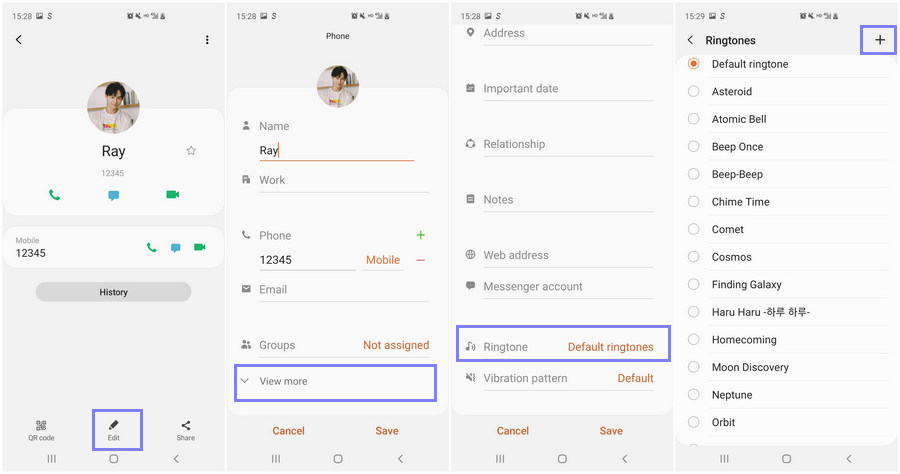 Assign A Personal Ringtone to A Contact on Samsung Galaxy S25